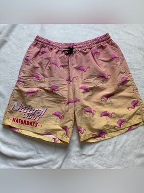 Rage On! Naturdays Swim Trunks Pink and Yellow